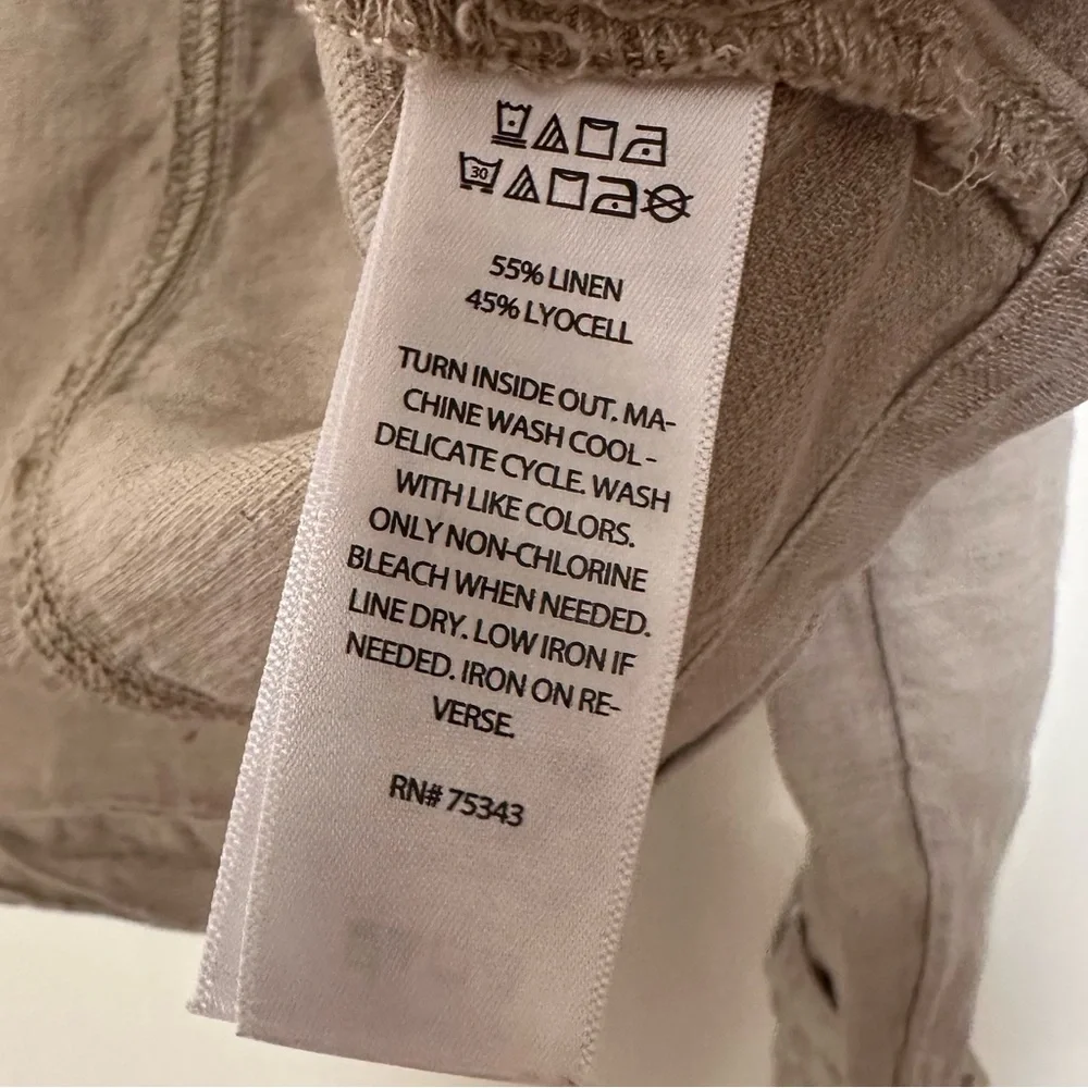 Nicole Miller Linen Lyocell Blend Hooded Jacket Size Medium Beige Y2K - Picture 10 of 10